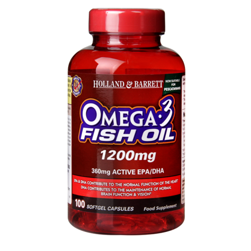 Holland & Barrett Omega 3 Fish Oil 100 Capsules 1200mg