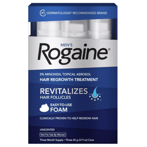 Men’s Rogaine 5% Minoxidil Foam for Hair Regrowth – 3 Month Supply