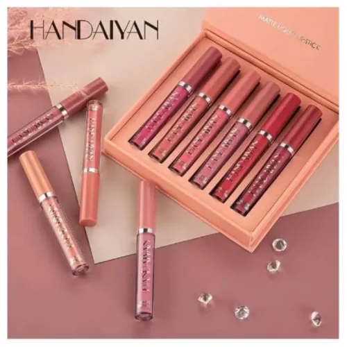 HANDAIYAN 6 Colors Long Lasting Velvet Lips Tint Liquid Lipsticks Waterproof Non-Stick