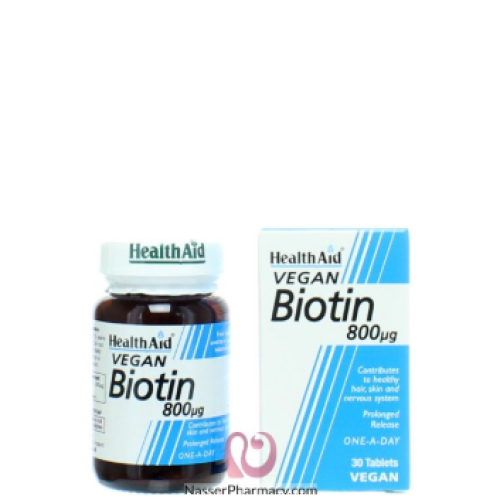 HealthAid Biotin Healthy Skin and Hair Support – 30 Vegan Tablets