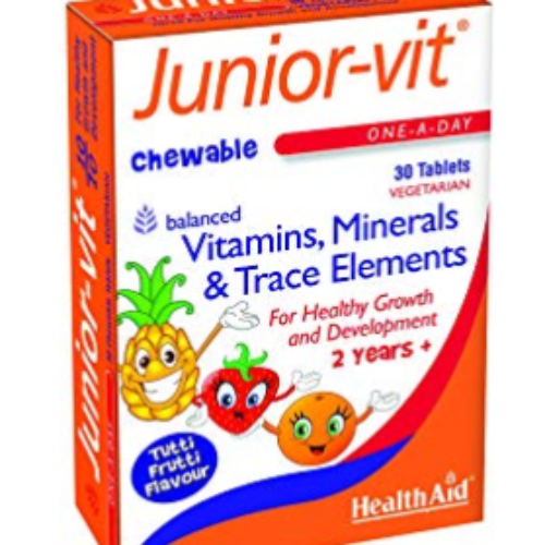 HealthAid Junior-Vit Chewable – Vitamins & Minerals – 30 Tablets