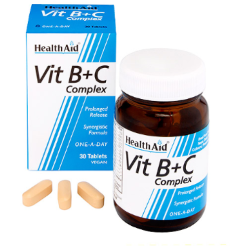 HealthAid Vit B+C Complex Tablets – 30 Vegan Tablets