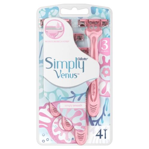 Gillette Simply Venus 3 Blade Disposable Razors 4 Pack