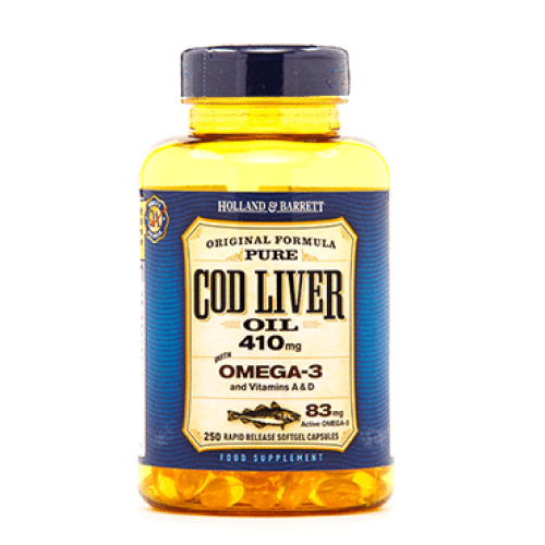 Holland & Barrett Cod Liver Oil 250 Capsules 410mg