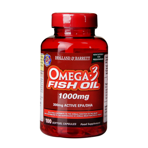 Holland & Barrett Pescatarian Omega 3 Fish Oil 1000mg 100 Softgels