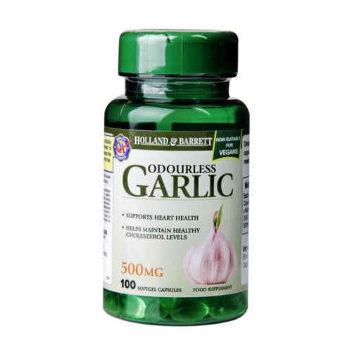 Holland & Barrett Vegan Odourless Garlic 500mg 100 Softgel Capsules