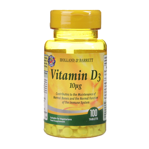 Holland & Barrett Vitamin D3 100 Tablets 10ug