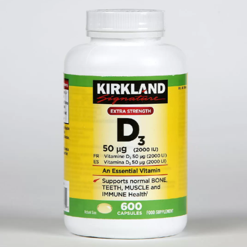 Kirkland Signature Vitamin D3 2000IU 600 Capsules