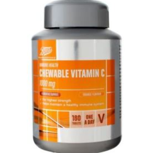 Boots Chewable Vitamin C 1000mg Orange Flavour 180 Tablets