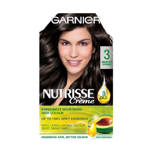 Garnier Nutrisse Crème Hair Dye 3 Darkest Brown