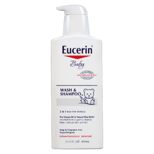 Eucerin Baby Wash and Shampoo Unscented Pump 400ml