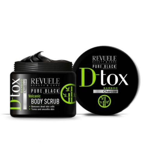 Revuele Pure Black D Tox Bamboo Charcoal Volcanic Body Scrub 300ml