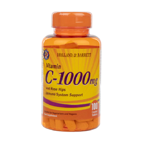 Holland & Barrett Vitamin C with Wild Rose Hips 1000mg 100 Caplets