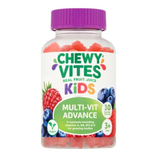 CHEWY VITES REAL FRUIT JUICE KIDS MULTI-VIT ADVANCE 3+ YEARS 30 GUMMIES ONE A DAY