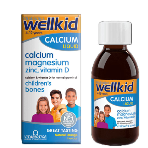 Wellkid Smart Calcium Liquid Normal Growth Cognitive Vitamin D3 4-12yrs
