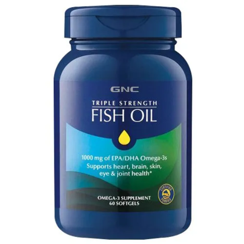 GNC Triple Strength Omega 3 Fish Oil 1000mg, 60 Count