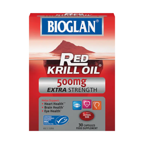 Bioglan Red Krill Oil 500mg Extra Strength 30 Capsules