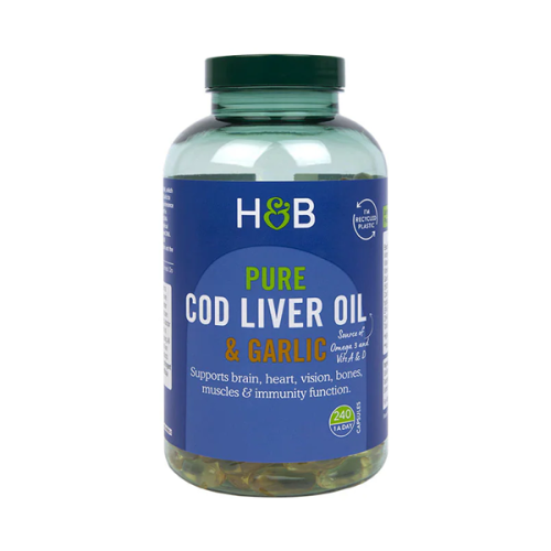 Holland & Barrett Pure Cod Liver Oil & Garlic 240 Capsules