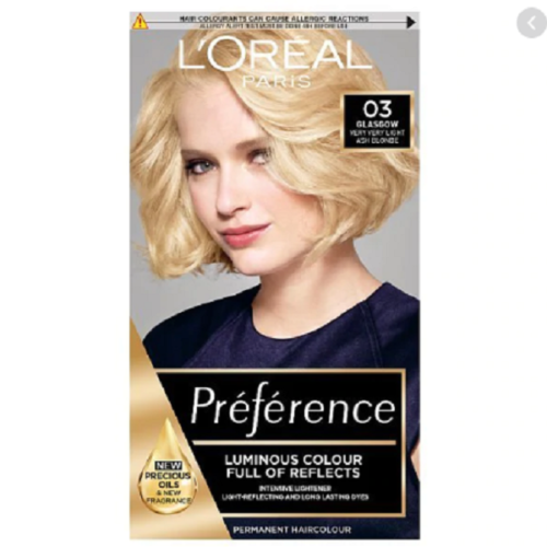 Loreal Preference Blondissimes 03 Lightest Ash Blonde Hair Dye