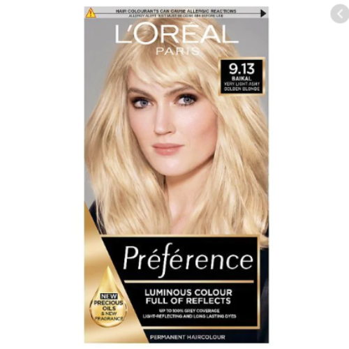 Loreal Preference Infinia 9.13 Bergen Light Beige Blonde Hair Dye