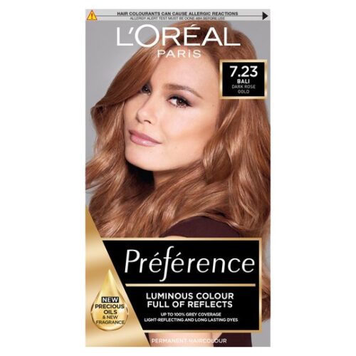 Loreal Preference 7.23 Rose Gold Blonde Permanent Hair Dye