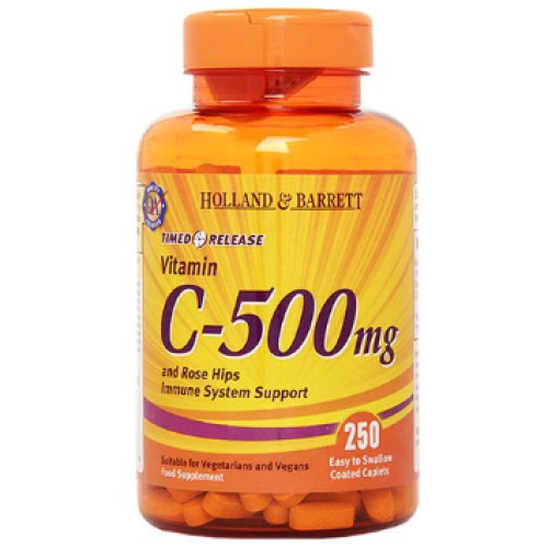 Holland & Barrett Vitamin C Timed Release with Bioflavonoids 250 Caplets 500mg