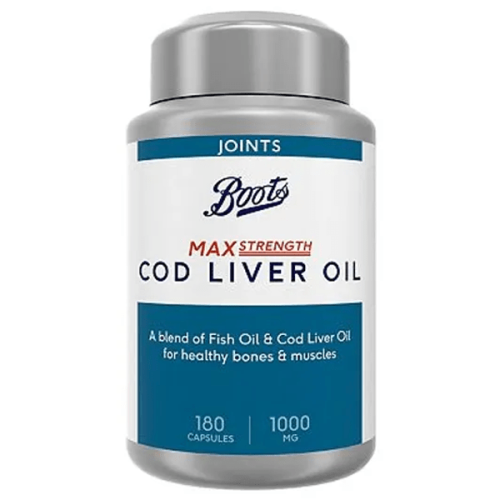 Boots Cod Liver Oil High Strength 1000mg 6 Months Supply 180 capsules