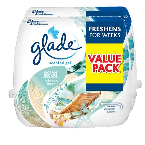 Glade Scented Gel Twin Pack-180g x 12s Ocean Escape