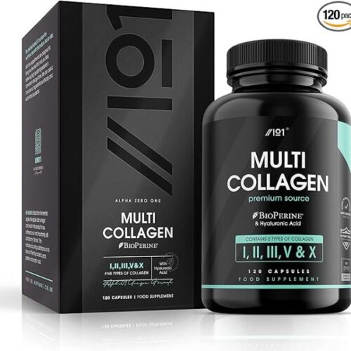 ALPHA01 Multi Collagen Capsules – Hyaluronic Acid & Vitamin C 120 Capsule