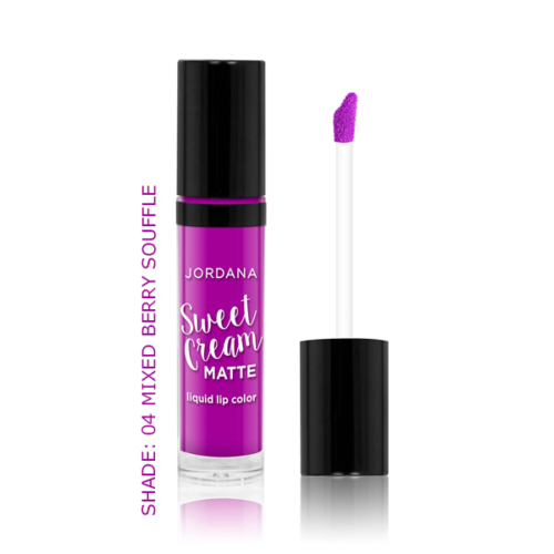 Jordana Sweet Cream Matte Liquid Lip Color – Mixed Berry Souffle