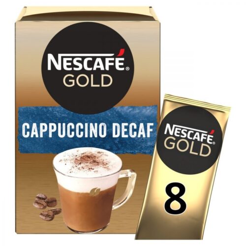 Nescafe Gold Decaffeinated Cappuccino Instant Coffee 8 Sachets 120g