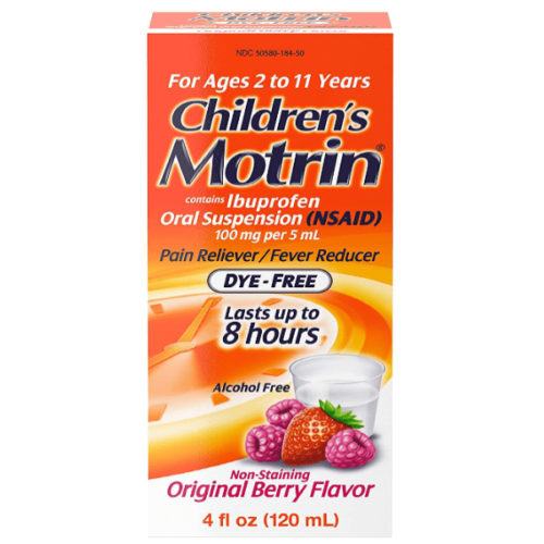 Children’s Motrin Oral Suspension Medicine for Kids 100mg Ibuprofen