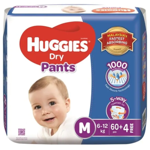 Huggies Dry Pants Baby Diaper Pant M 6-12 kg