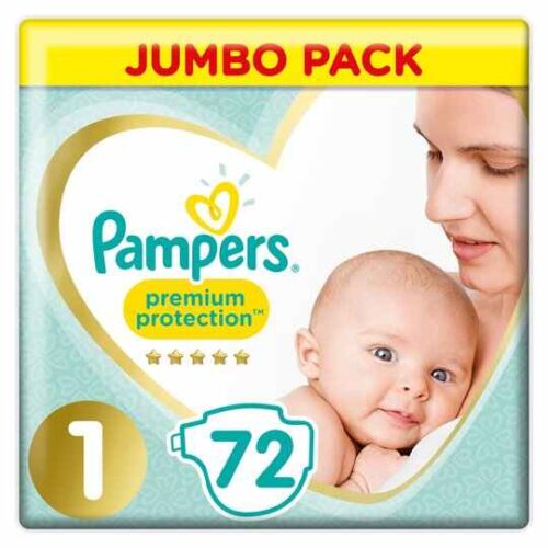 Pampers New Baby Size 1 Jumbo Pack 72 Nappies