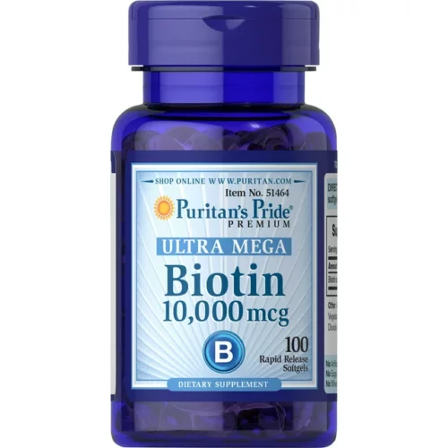 Puritans Pride Biotin 10000mcg 100 Softgels