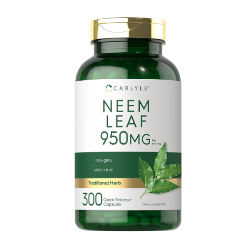 Carlyle Neem Leaf Traditional Herbal Supplement 950mg 300 Capsules