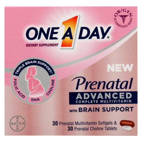 One A Day Advanced Prenatal Multivitamin with Choline-30+30 tablets