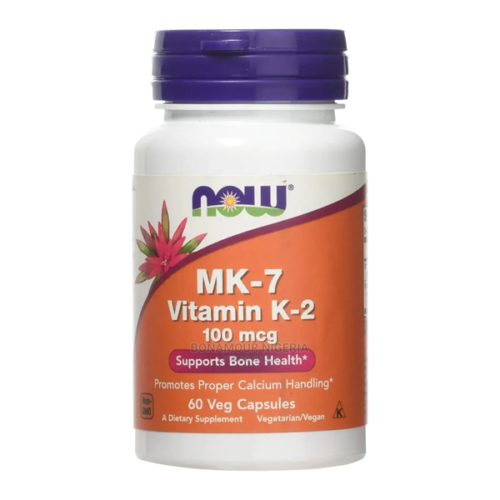 NOW Supplements MK-7 Vitamin K-2 100 mcg, Cardiovascular Support Supports Bone Health 60 Veg Capsules