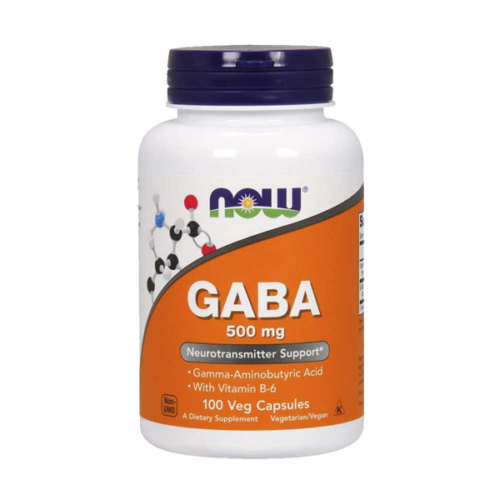 Now Foods Gaba 500 mg + B-6 100 Capsules