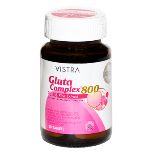 Vistra Gluta Complex 800 Plus Rice Extract Whitening Skin 30 Tablets