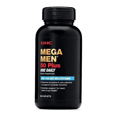 GNC Mega Men Essentials 50 Plus One Daily Multi Supports Prostate Function 60 Caplets