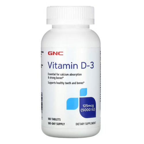 GNC Vitamin D-3 5000 IU – 180 TABLETS