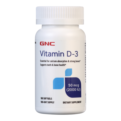 GNC Vitamin D-3 50 mcg 2000 IU180 Tablets