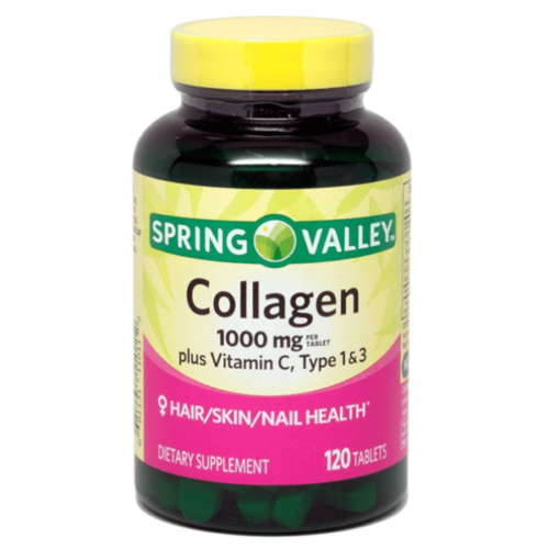 Spring Valley Collagen 1000mg Type 1 & 3 Plus Vitamin C 120 Tablets