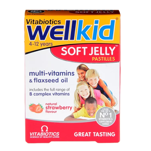 Vitabiotics Wellkid Soft Jelly Pastilles Strawberry 30 Chews