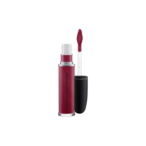 MAC Retro Matte Liquid Lipcolour Metallics-Crowned-Blackened purple (metallic)