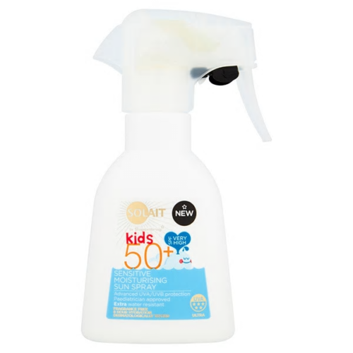 Superdrug Solait Kids Sensitive Sun Lotion Spray SPF50+ 200ml