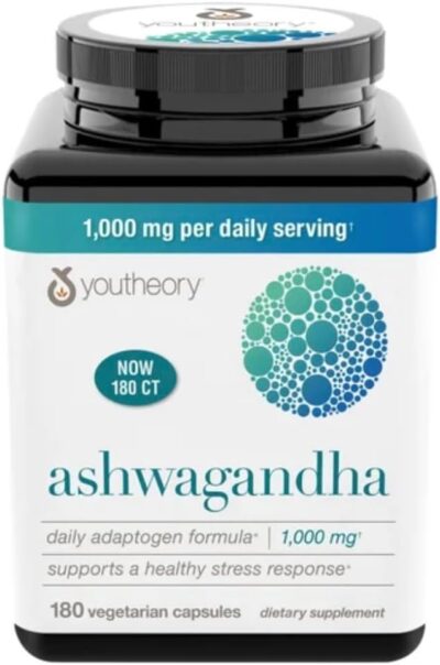 Youtheory Ashwagandha 1000mg 180 Capsules