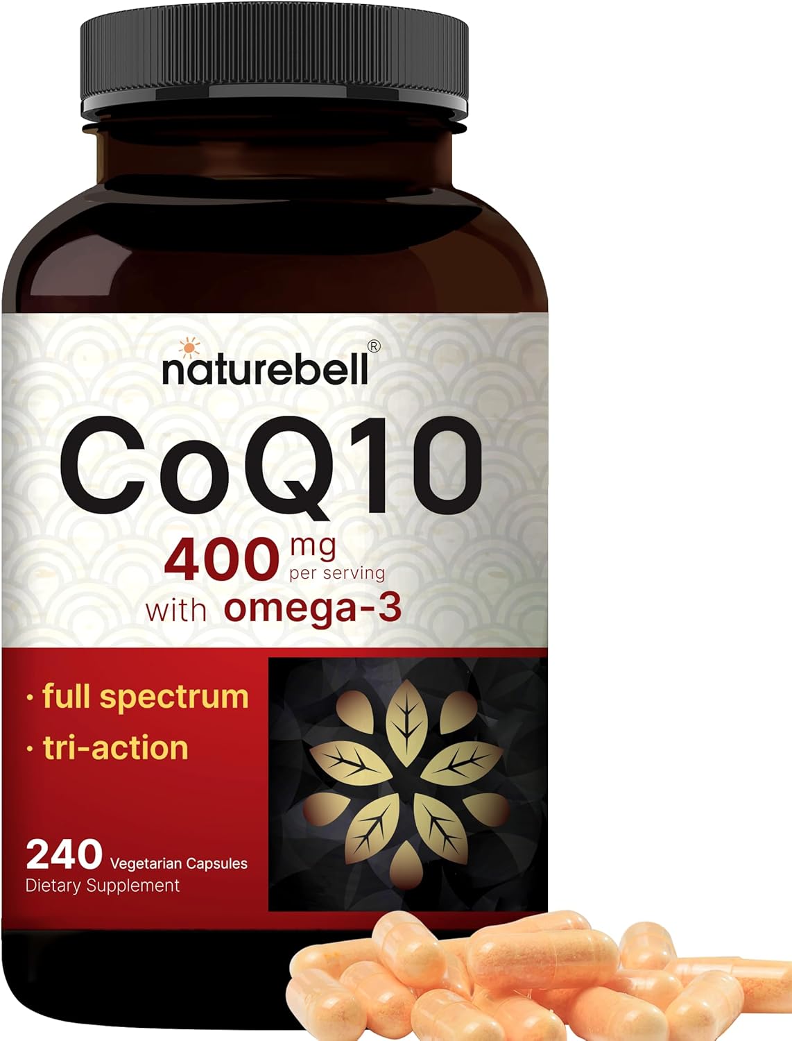 NatureBell CoQ10 400mg with Omega 3 Fatty Acids 240 Capsules