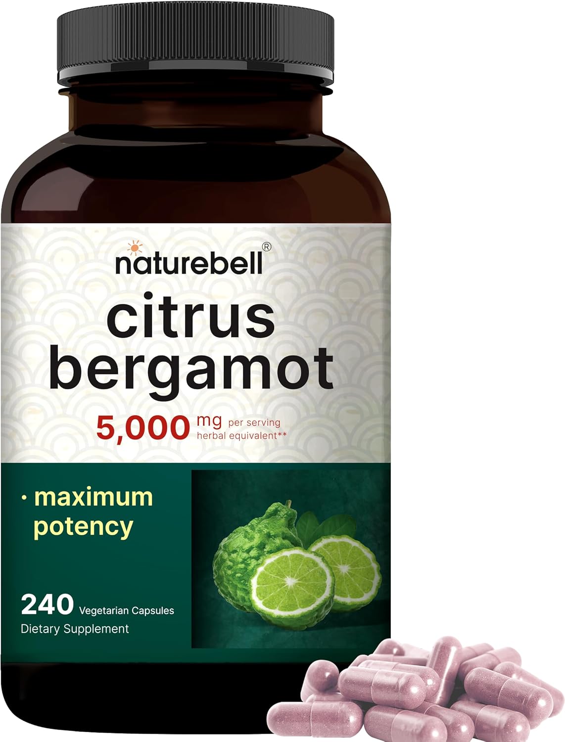 NatureBell Citrus Bergamot 5,000mg Equivalent 240 Veggie Capsules